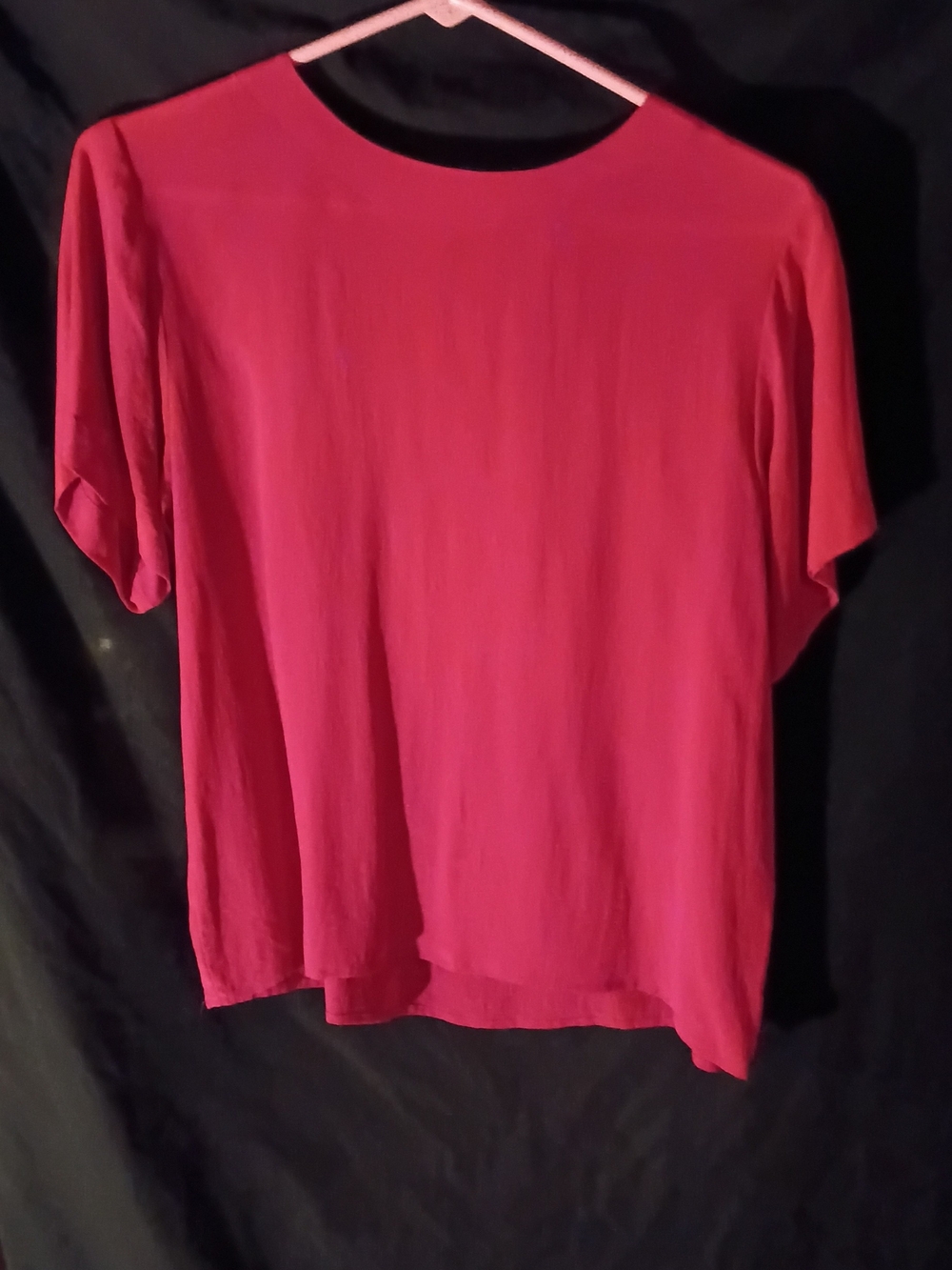 Women's Fuchsia Short-Sleeve Blouse